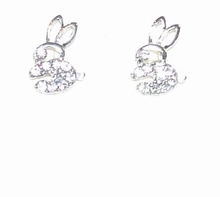 Oorbellen konijntjes met strass-steentjes 