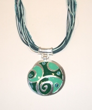 Ketting amulet 00088 | Amulet ketting turquoise/groen 