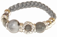 Armband grijs gevlochten 99880 | Gevlochten grijze armband 