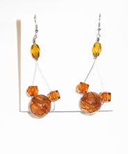 Oorbellen amber 7552 | Oorbellen met amberkleurige kralen 