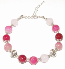 Armband Agaat 77202 | Opvallende armband edelsteen roze 