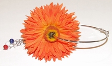 Oorbel bloem 909982 | Bloemoorbel met bedels oranje GTST 