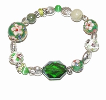 Armband groen 8011 | Groene glaskralen armband 